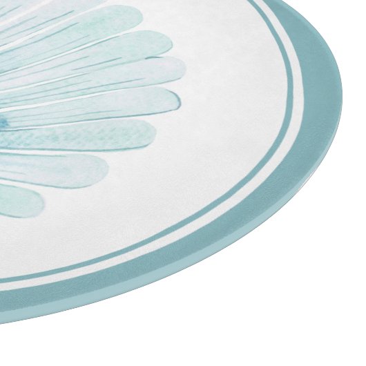 Planche À Découper Coastère Aqua Scallop Seashell (Coin)