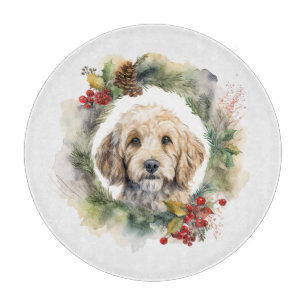 Planche À Découper Cockapoo Christmas Wreath Festive Pup