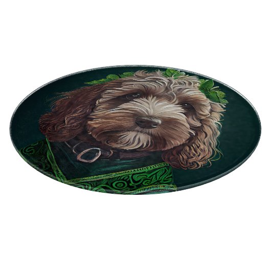 Planche À Découper Cockapoo Dog en robe de fête St. Patrick (Coin)