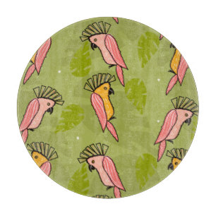 Planche À Découper Cockatoos d'été Monstera Verdure