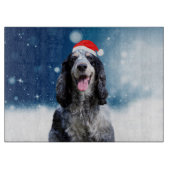 Planche À Découper Cocker Spaniel Chien Avec Noël Santa Hat (Devant)