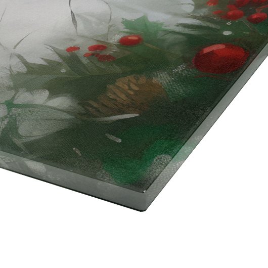 Planche À Découper Cocker Spaniel Chien dans Noël de neige (Coin)