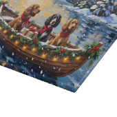 Planche À Découper Cocker Spaniel Christmas Boat Holiday (Coin)