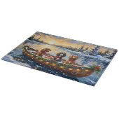 Planche À Découper Cocker Spaniel Christmas Boat Holiday (Coin)