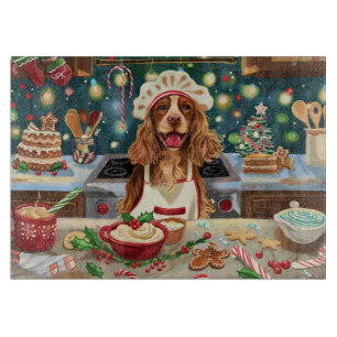 Planche À Découper Cocker Spaniel Fête de fin d'année en cuisine : No