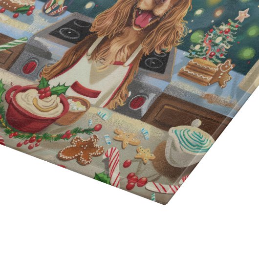 Planche À Découper Cocker Spaniel Gîtes : Noël Festif (Coin)