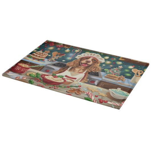 Planche À Découper Cocker Spaniel Gîtes : Noël Festif (Coin)