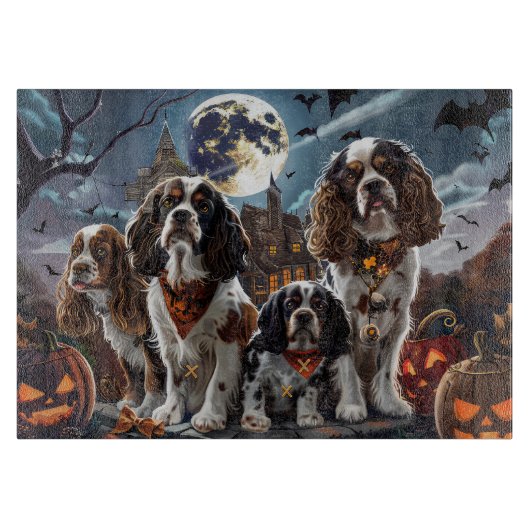 Planche À Découper Cocker Spaniel Halloween Éffrayant (Devant)