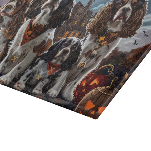 Planche À Découper Cocker Spaniel Halloween Éffrayant (Coin)