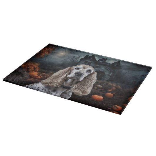 Planche À Découper Cocker Spaniel Halloween effroi (Coin)