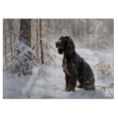 Planche À Découper Cocker Spaniel Laisser Neige Noël (Devant)