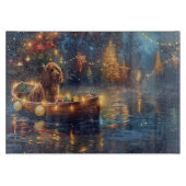 Planche À Découper Cocker Spaniel Noël Festive Voyage (Devant)