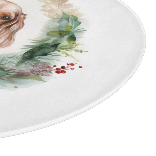 Planche À Découper Cocker Spaniel Noël Wreath Festive Pup (Coin)