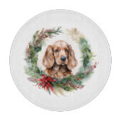 Planche À Découper Cocker Spaniel Noël Wreath Festive Pup (Devant)