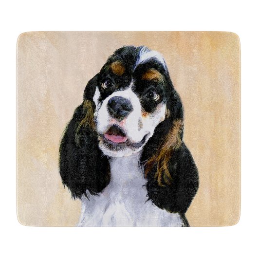 Planche À Découper Cocker Spaniel (Parti) Peinture - Art Chien origin (Devant)