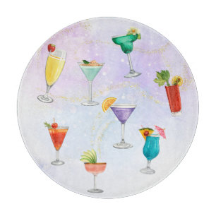 Planche À Découper Cocktail d'arc-en-ciel lumineux boissons d'été cél