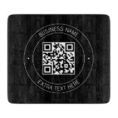 Planche À Découper Code QR et texte modifiable | Noir et blanc (Devant)