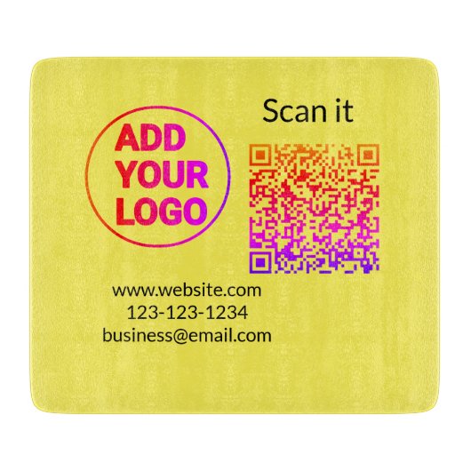 Planche À Découper Code QR simple minimaliste ajouter un logo scanner (Devant)