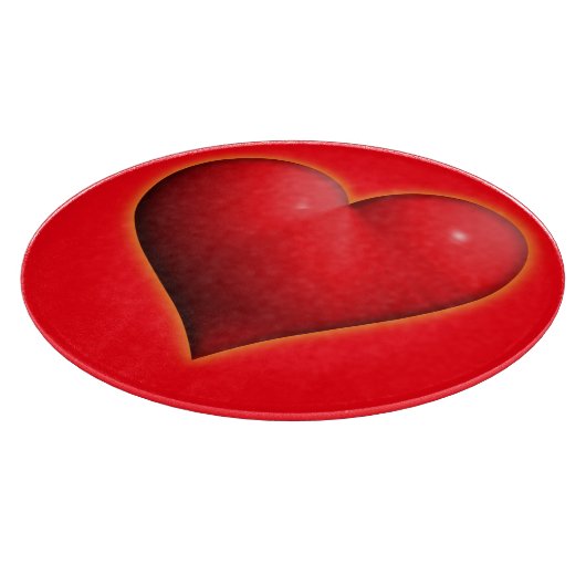 Planche À Découper Cœur 3D Rouge Lumineux (Coin)