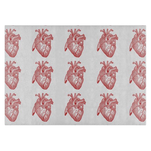 Planche À Découper Coeur Anatomique Rouge (Devant)