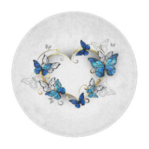 Planche À Découper Coeur bijoux avec papillons Morpho