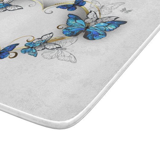 Planche À Découper Coeur bijoux avec papillons Morpho (Coin)