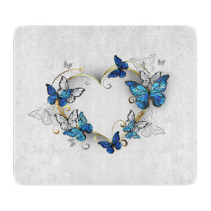 Planche À Découper Coeur bijoux avec papillons Morpho