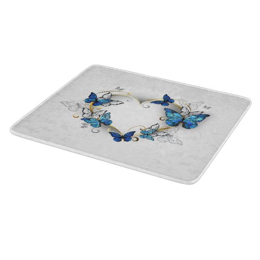 Planche À Découper Coeur bijoux avec papillons Morpho (Coin)