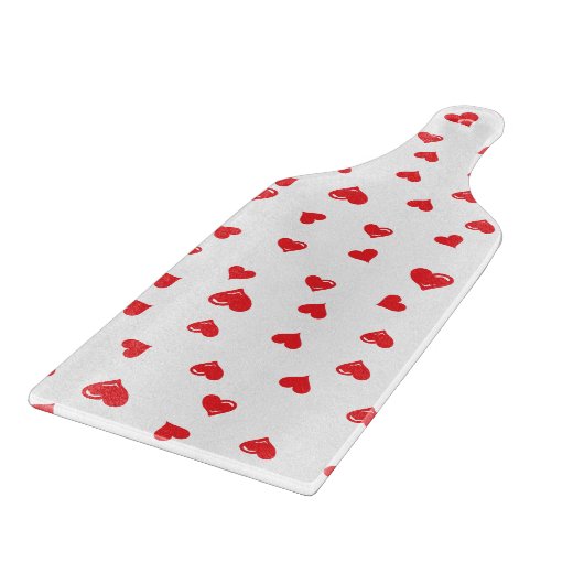 Planche À Découper Coeur d'amour rouge et blanc (Coin)