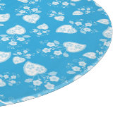 Planche À Découper Coeur de fleur bleu avec fleurs motif (Coin)