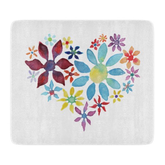 Planche À Découper Coeur des fleurs (Devant)