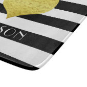 Planche À Découper Coeur d'or noir et blanc moderne (Coin)