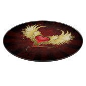 Planche À Découper Coeur rouge avec ailes d'or (Coin)