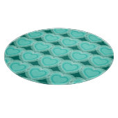 Planche À Découper Coeurs Abstraits modernes - Aqua et Turquoise (Coin)