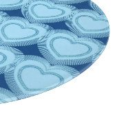 Planche À Découper Coeurs Abstraits modernes - Ciel bleu et Cobalt (Coin)