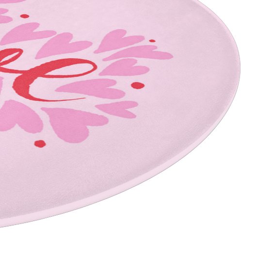 Planche À Découper Coeurs d'amour - rose et rouge (Coin)