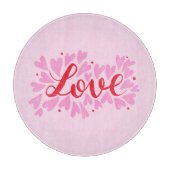 Planche À Découper Coeurs d'amour - rose et rouge (Devant)