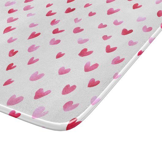 Planche À Découper Coeurs d'aquarelle - Transparence (Coin)