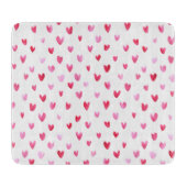 Planche À Découper Coeurs d'aquarelle - Transparence (Devant)