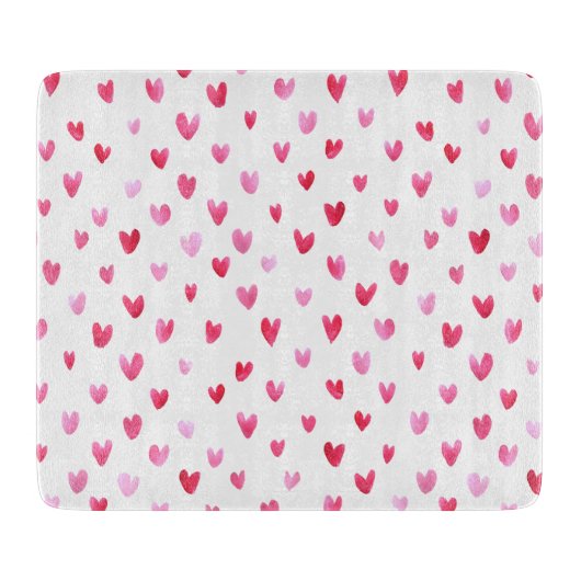 Planche À Découper Coeurs d'aquarelle - Transparence (Devant)