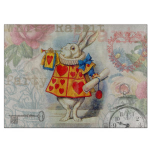 Planche À Découper Cœurs de Lapin Blanc Alice Classique