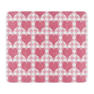 Planche À Découper Cœurs roses