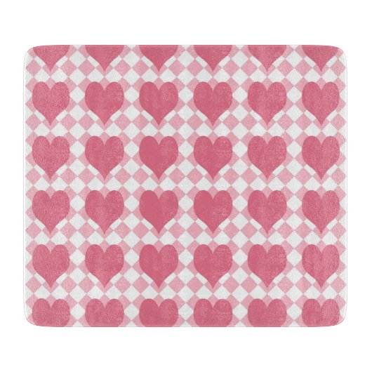 Planche À Découper Cœurs roses (Devant)