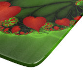Planche À Découper Coeurs rouges Lime vert Moderne Art Abstrait fract (Coin)