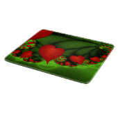 Planche À Découper Coeurs rouges Lime vert Moderne Art Abstrait fract (Coin)