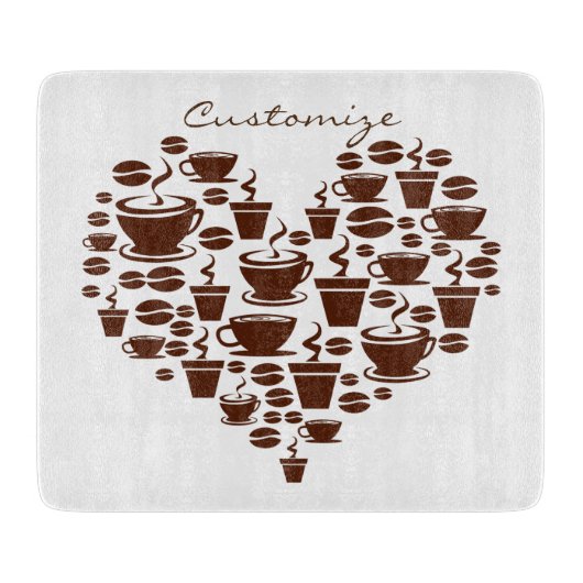 Planche À Découper Coffee Lover Heart Thunder_Cove (Devant)