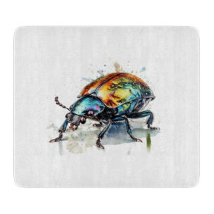 Planche À Découper Coléoptère iridescent à l'aquarelle