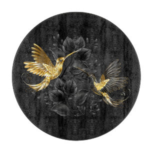 Planche À Découper Colibri noir et or