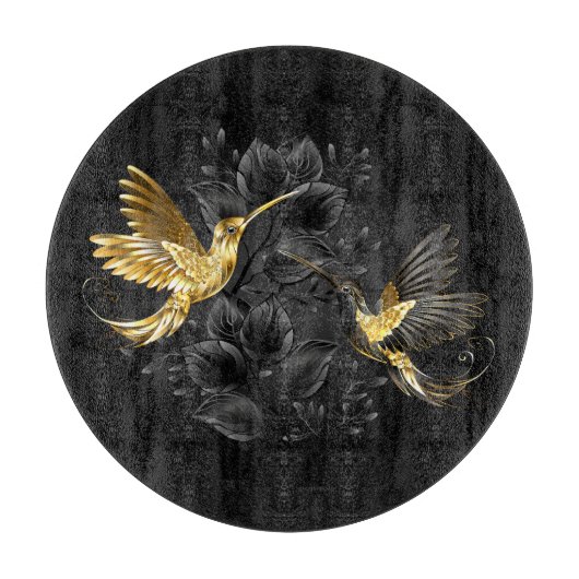 Planche À Découper Colibri noir et or (Devant)