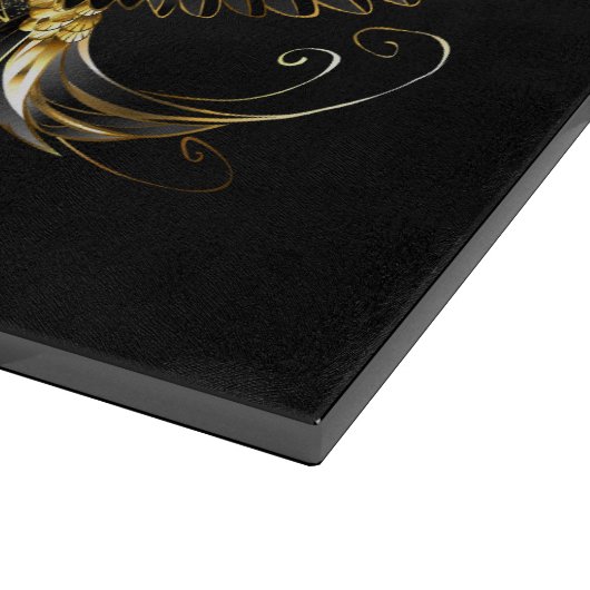 Planche À Découper Colibri noir et or (Coin)